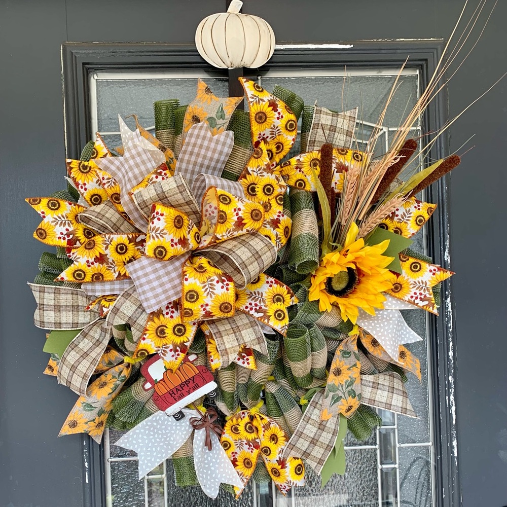 Fall sunflower wreath